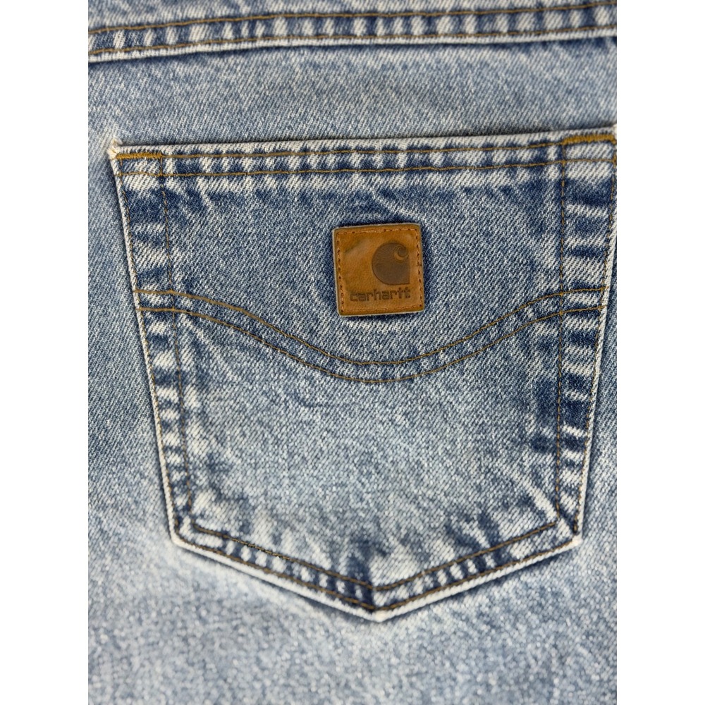 Carhartt B17 DST Men's Jeans 46x30 Relaxed Fit Straight Leg Light Wash